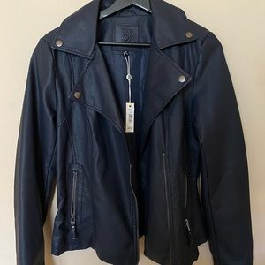 Max Studio Navy Moto Jacket